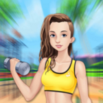 fitness girls dress up android application logo